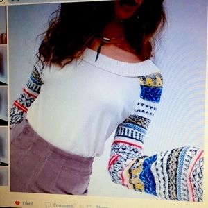 Free People Fairground Bell Sleeve Thermal Boho Size Large